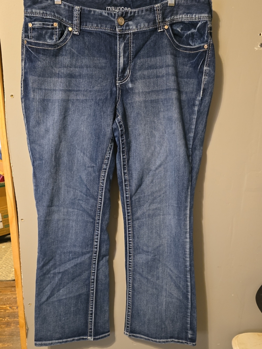 Maurices 18short Women's Faded Blue Boot Cut Jeans